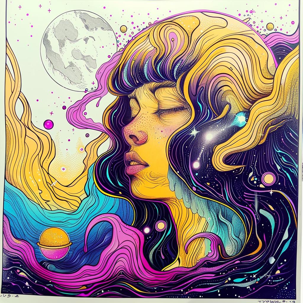 pulsar  album  cover  woman  moon  long  hair  1970s  symbolist  art 941628