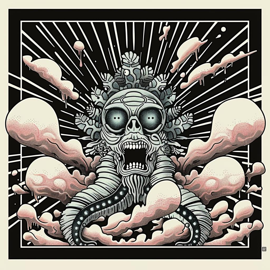 skull  clouds  smoke  japanese  lettering  dark  mysterious  atmospheric  horror  art 945768