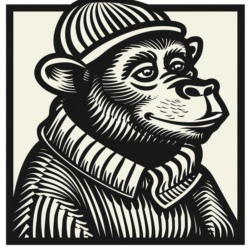 aggressive  anthropomorphic  animal  urban  minimal  culture  monkey  hat  scarf  street 955559