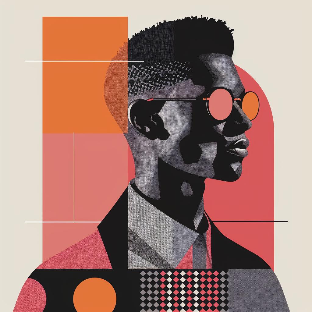 abstract  man  sunglasses  tie  portrait  elegance  minimalist  stylish  geometric  art 929300