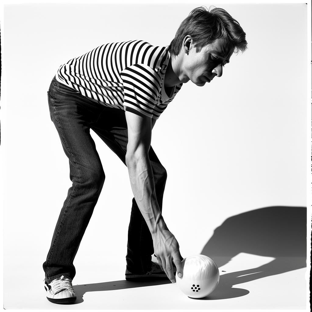man  bowling  1960s  ball  casual  motion  retro  sport  still  humorous 1028063