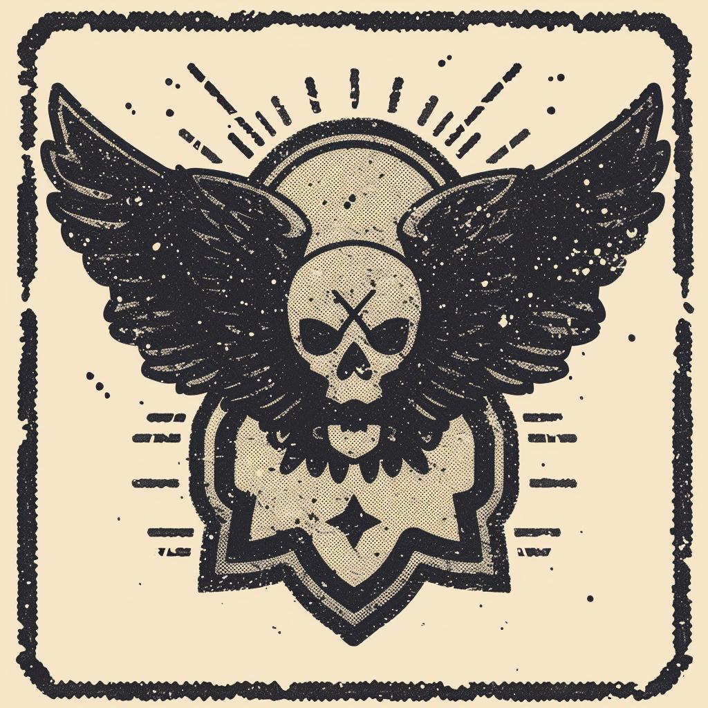 military  skull  wings  emblem  vintage  provocative  badge  design  dark  arts 932877