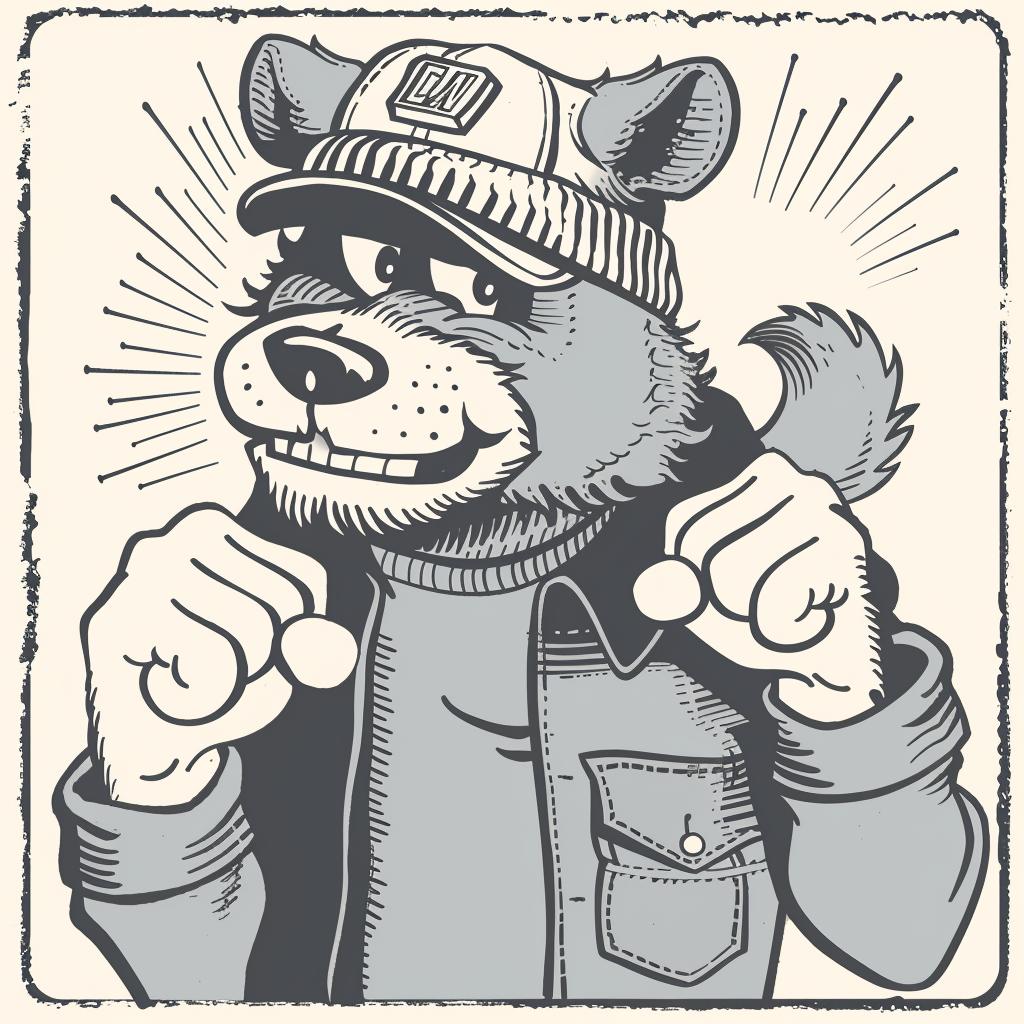 wolf  cap  jacket  cartoon  minimal  street  aggressive  drawing  stylized  animal 959512