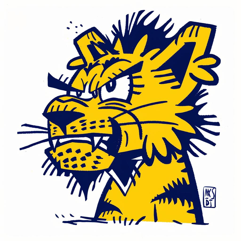 cartoon  tiger  mascot  big_head  long_hair  playful  colorful  fun  character  animal 1027826