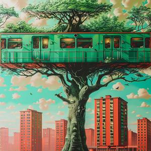train  tree  minimal  chromolithography  Escher  fantasy  balance  structure  surreal  nature 1037719