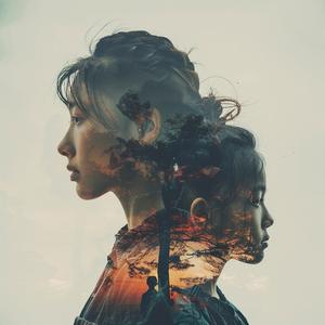 minimalistic  triple exposure  surreal  Asian American  nature  woods  people  ethereal  trees  composition 1040736