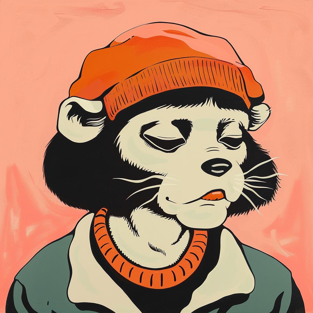 monkey  hat  scarf  cartoon  colorful  illustration  whimsical  playful  animal  humorous 963254
