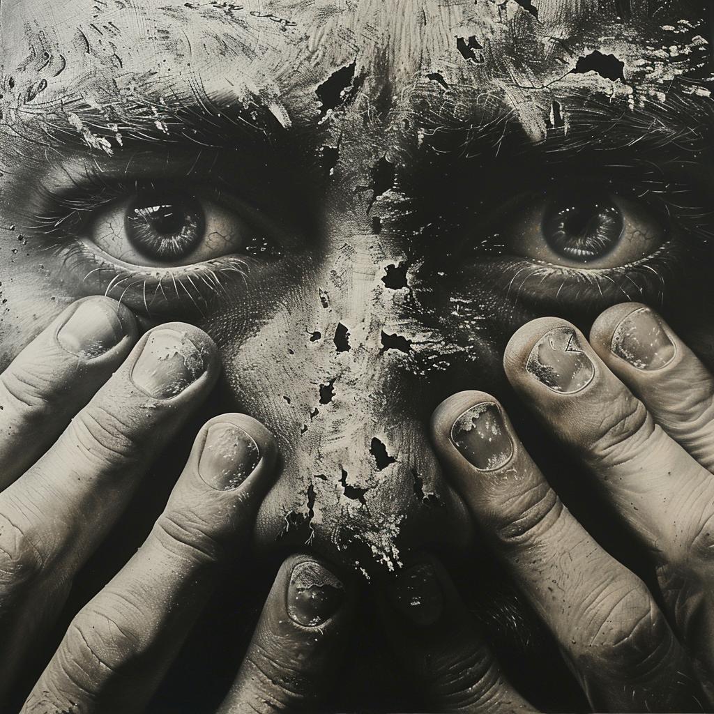 photography  black  white  man  hands  face  emotion  expression  dramatic  art 971846