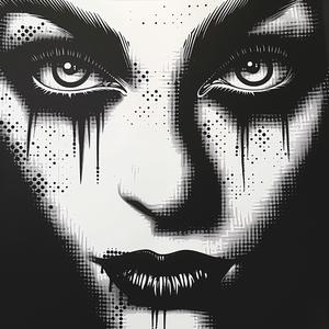 black  white  painting  woman  face  portrait  abstract  minimalism  expressive  monochrome 1072685