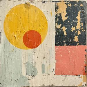 minimalist  abstract  encaustic  yellow  sun  background  colorful  joy  modern  art 1062353