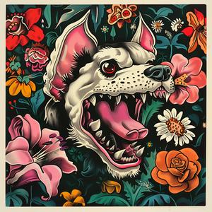 Dog  Flowers  Chromolithography  Art  Cute  Pet  Colorful  Illustration  Nature  Design 1058905