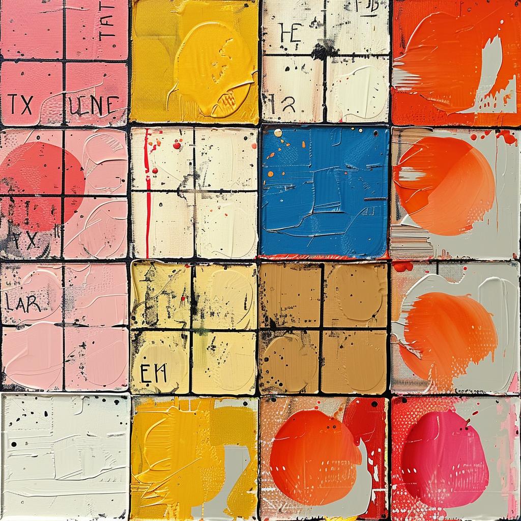 encaustic  paint  Joan  Cornella  squares  colorful  abstract  texture  impasto  art 1016078