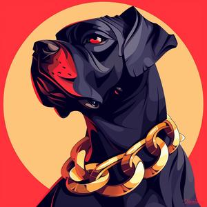blackdog  canine  chain  pet  animal  portrait  furry  looking  strong  dog 1072419