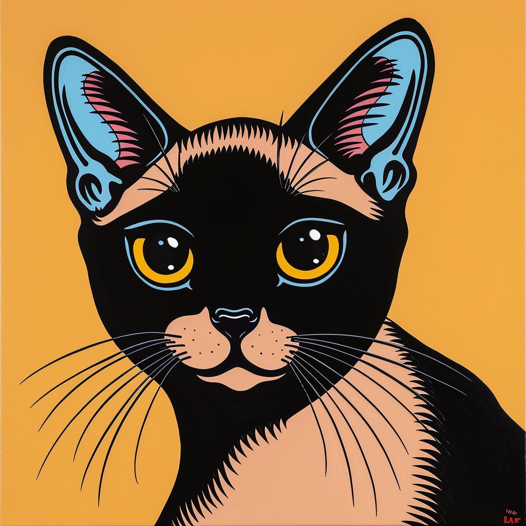 cat  burmese  yelloweyes  orange  background  feline  cute  portrait  vibrant  pets 972249