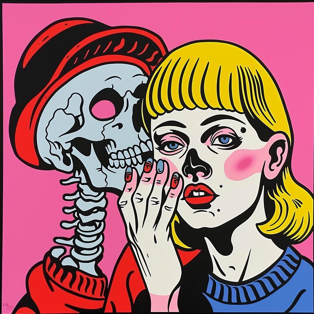 album  woman  skeleton  face  horror  dark  Crumb  painting  illustration  graphic 1024870
