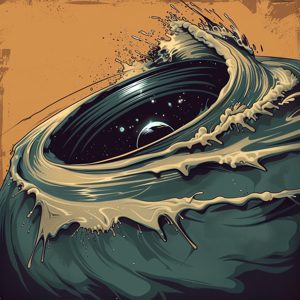 album  flowerpunk  teal  orange  galaxy  wave  hole  sunrise  pulsar  illustration 941720