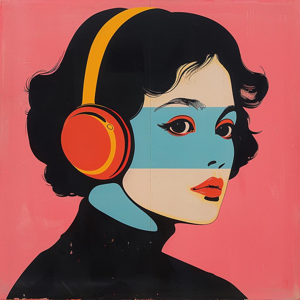 pop  art  deco  album  cover  painting  headphones  woman  colorful  music 977499