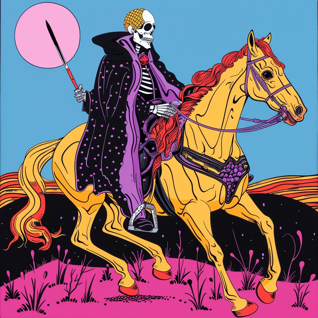 grim  reaper  horseback  skeleton  poster  dark  macabre  illustration  artwork  horror 1021831