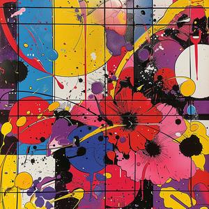 album  cover  Ukiyo-e  surreal  splatters  colorful  painting  creative  chaos  symbolism 1077941