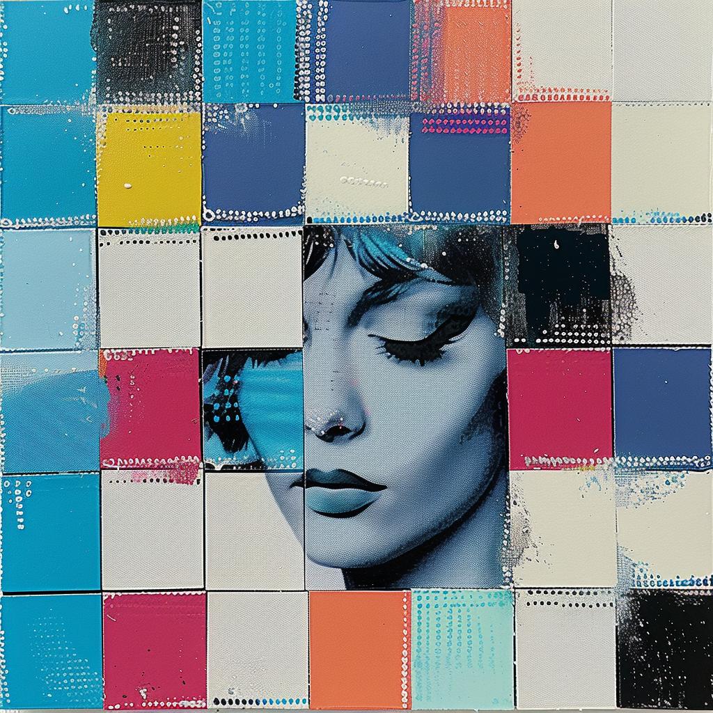 woman  face  color  squares  painting  abstract  vibrant  expression  modern  art 963682