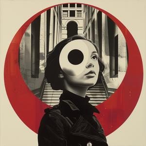woman  black  eye  surreal  album  cover  red  circle  risograph  artwork 1077719