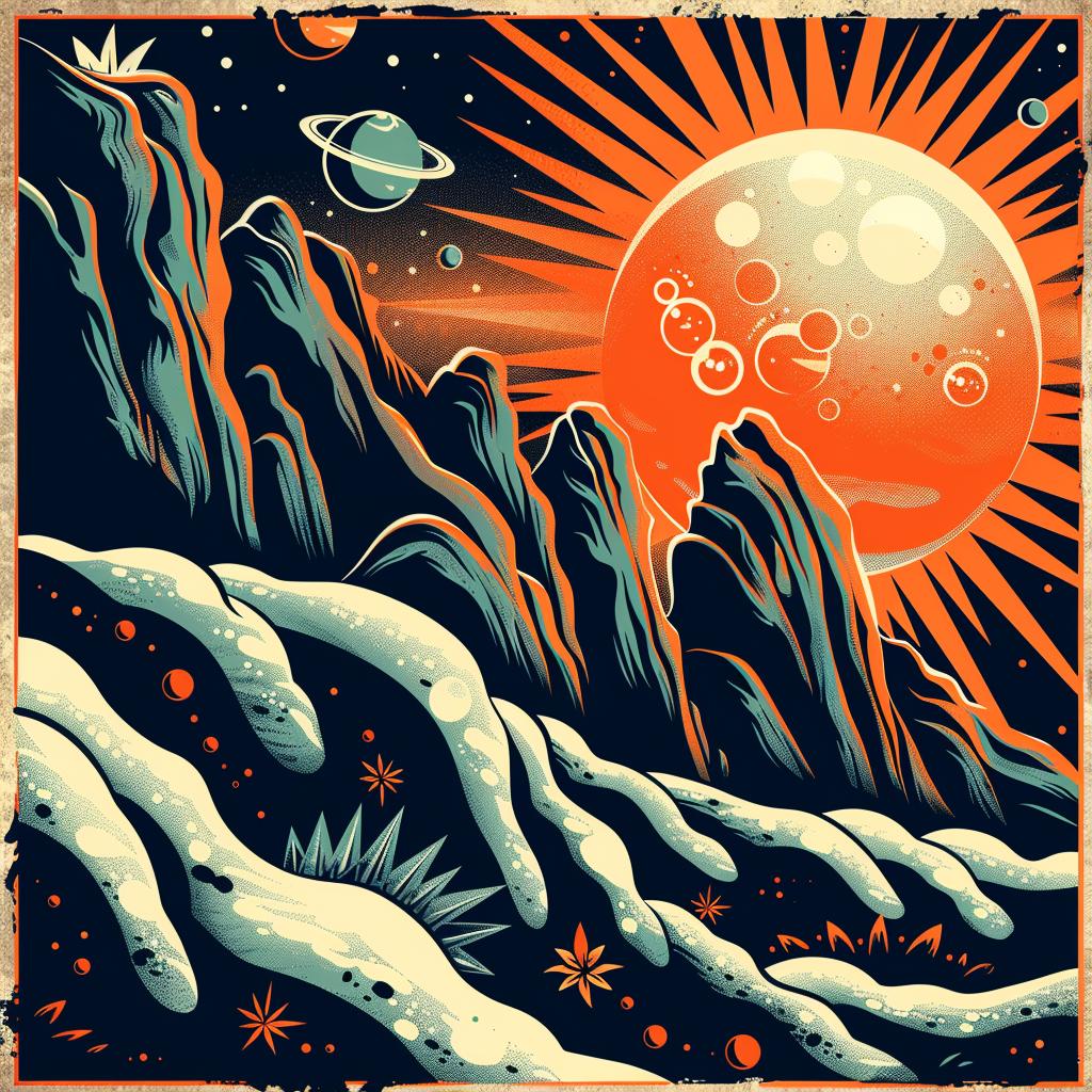 album  art  flowerpunk  teal  orange  pulsar  wave  abstract  band  design 941755