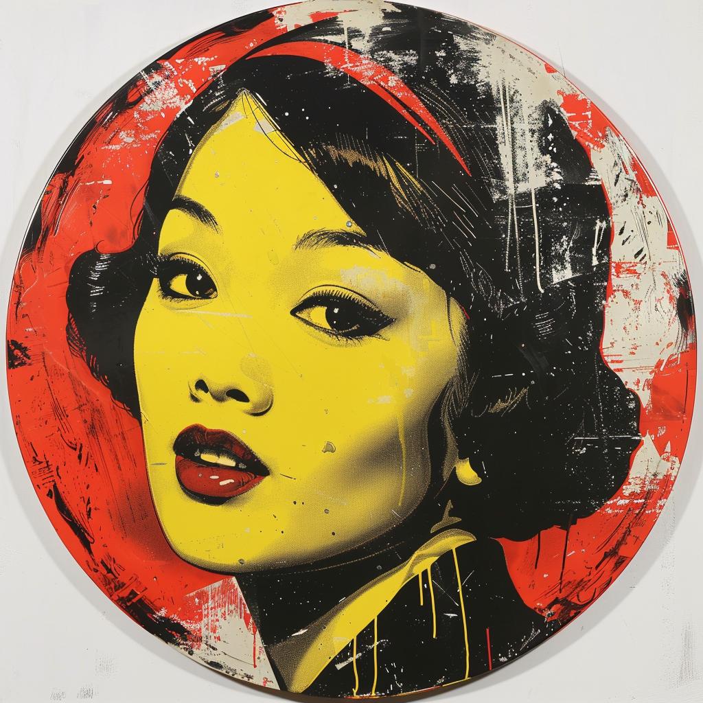 Michelle  Gilbert  Asian  woman  pop  art  red  lips  layered  narrative 1019879