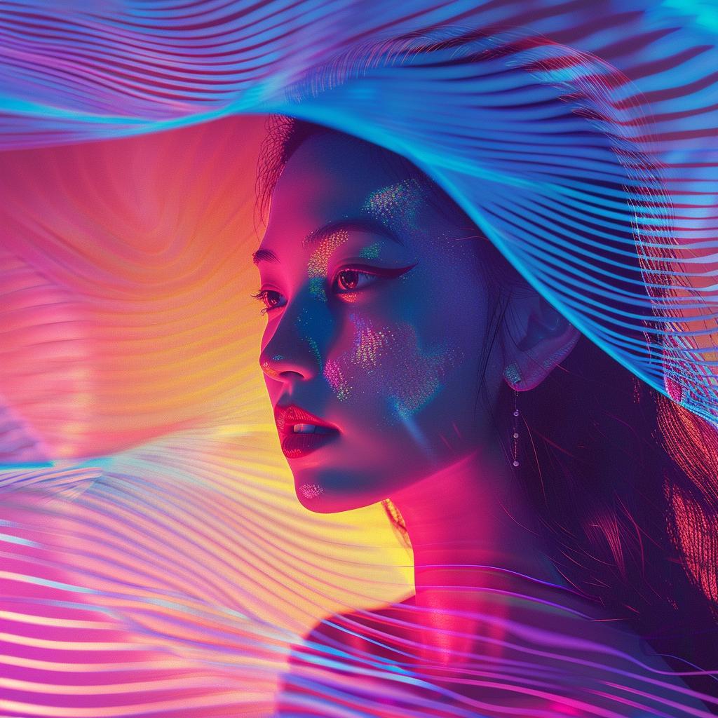 neon  woman  lights  hair  digital  art  colorful  portrait  vibrant  modern 967777