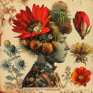 woman  flowers  hair  portrait  chromolithography  nature  artwork  delicate  feminine  vibrant 1047639