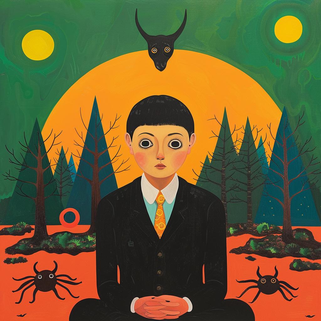 surreal  album  cover  dark  arts  man  suit  field  creative  painting 1019422