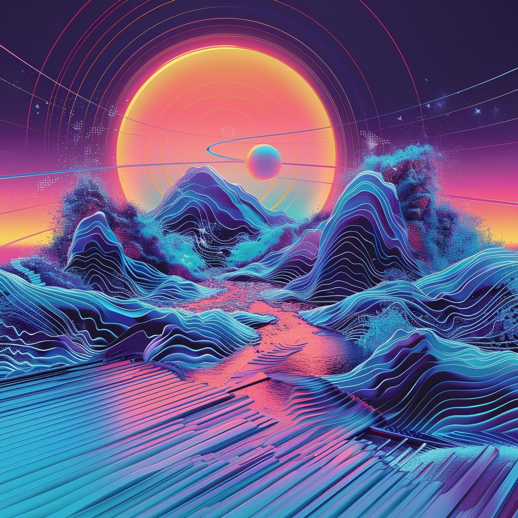 Psychedelic  Sunset  Waves  Colorful  Surreal  Abstract  Flow  Digital  Art  Synthwave 916243