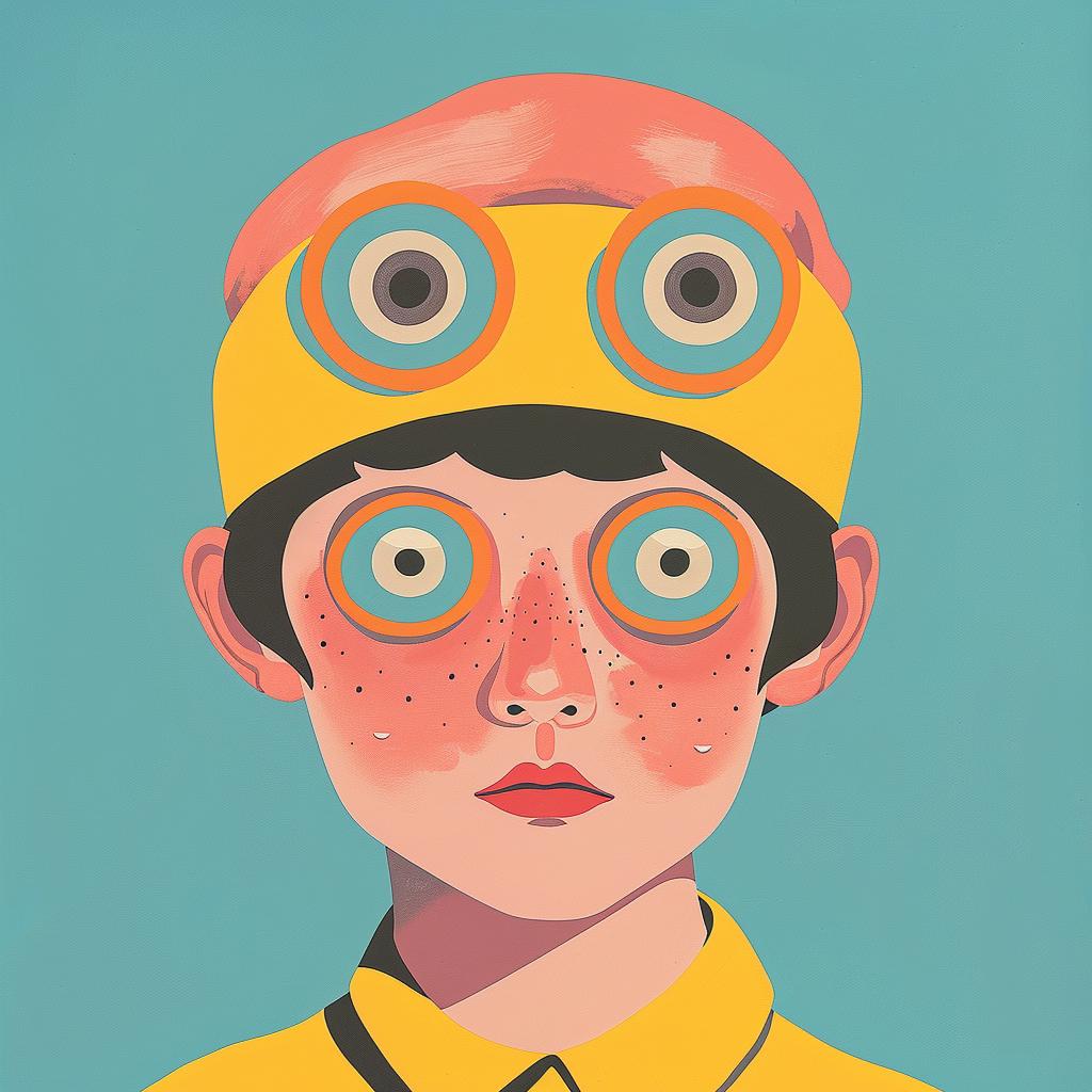 surreal  album  cover  ArtNouveau  painting  boy  eyes  yellow  style  creative 977456