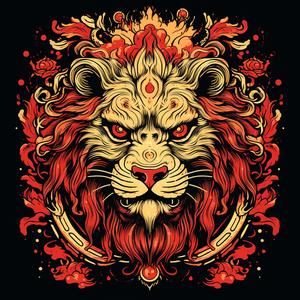 lion  flames  blackbackground  graphic  minimal  bold  design  tattoo  symmetrical  art 1078815