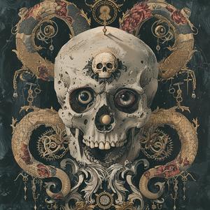 surreal  album  cover  dark  occult  symbolist  screenprint  skull  snake  Todd 1079113