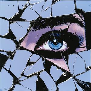 album  cover  broken  window  blue  eye  surreal  chaos  flowerpunk  symbolist 1078194