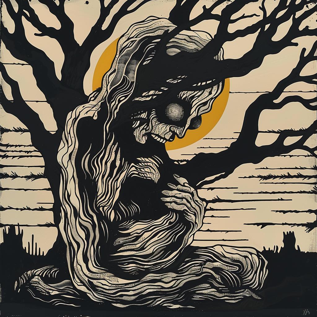 provocative  art  naturalistic  spiritual  terror  dark  occult  Bernie  Wrightson  woodprint 936312