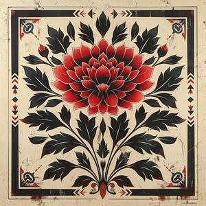 vibrant  flower  red  white  minimal  artnouveau  design  bold  graphics  illustration 1078941