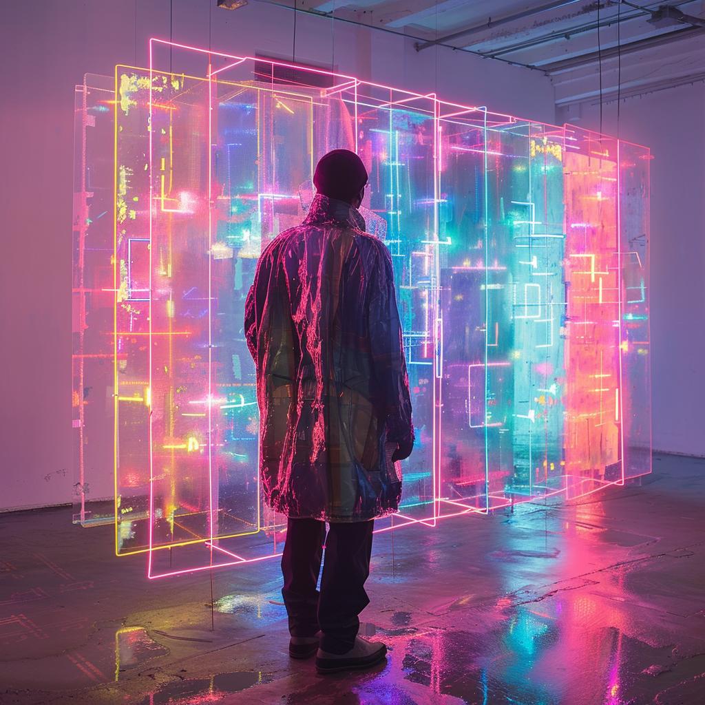 album  cover  surreal  neon  sculpture  creative  art  visual  man  lights 976458