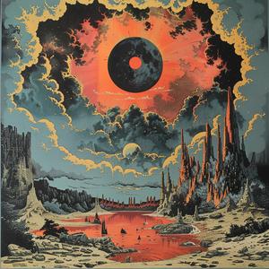 surreal  album  cover  dark  symbolist  screenprint  black  hole  Todd 1079102