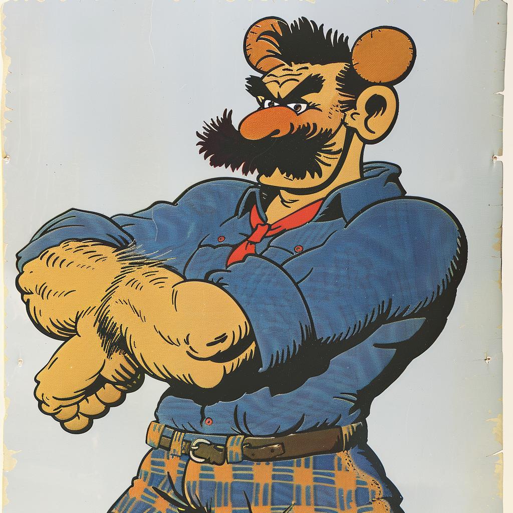 lumberjack  cartoonish  poster  old  man  mustache  art  vintage  illustration  humor 942191