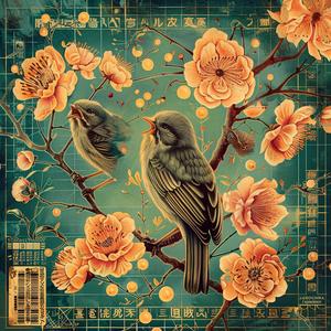 birds  branch  flowers  painting  chromolithography  nature  artwork  colorful  floral  vibrant 1052142