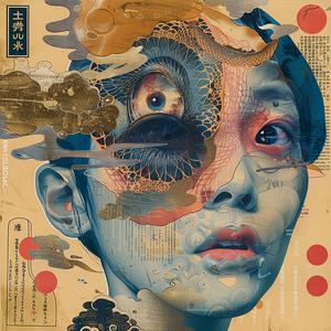 surreal  album  cover  woman  face  symbolist  hyper-realistic  screenprint  artwork  colorful 1064965