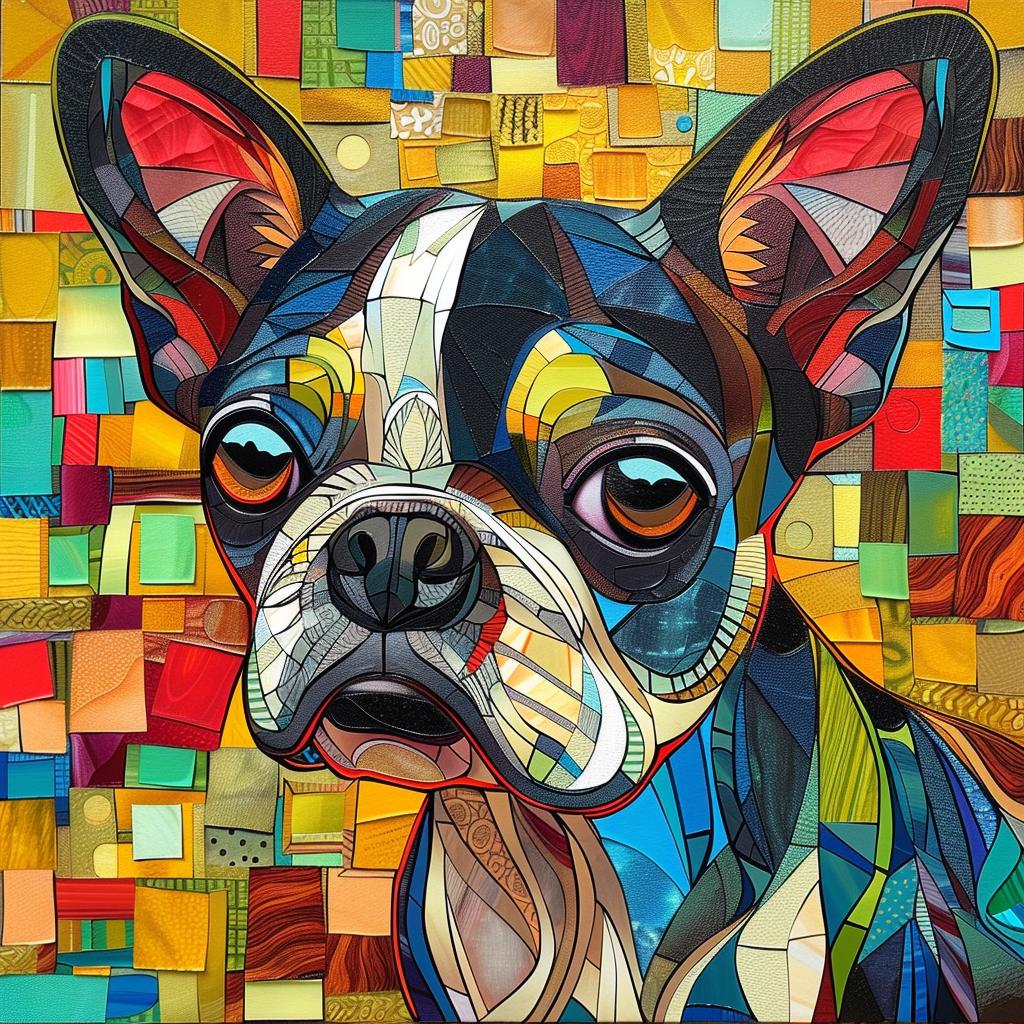 boston  terrier  mosaic  painting  dog  colorful  art  stylized  canine  pet 938588