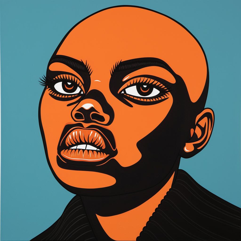 portrait  bald  woman  African-American  skin  color  artistic  realism  observation  intense 973865