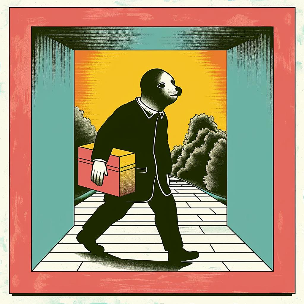 creative  surreal  design  Joan  Cornella  album  cover  man  box  art 1017901