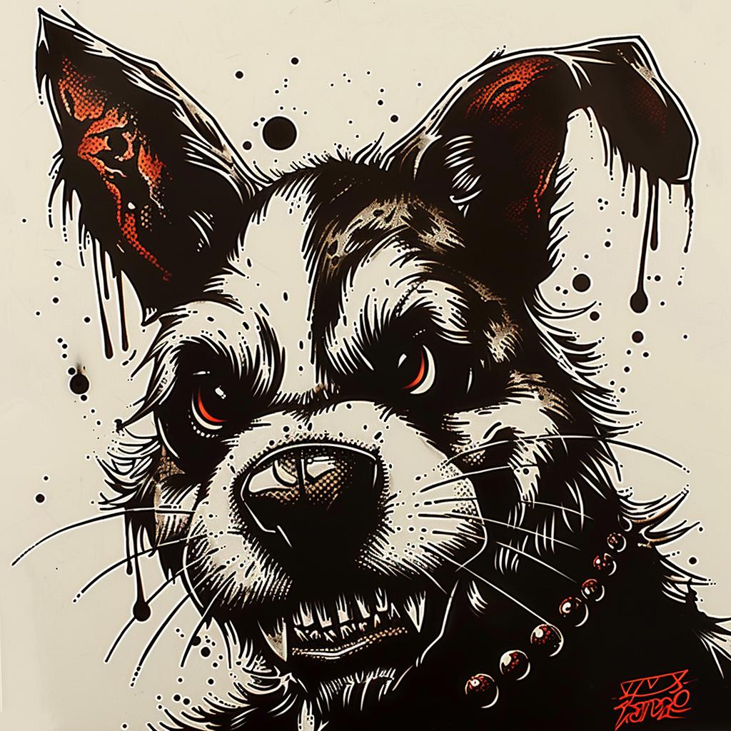 dog  blood  drawing  mouth  graphic  dramatic  intense  illustration  realistic  raw 1032937