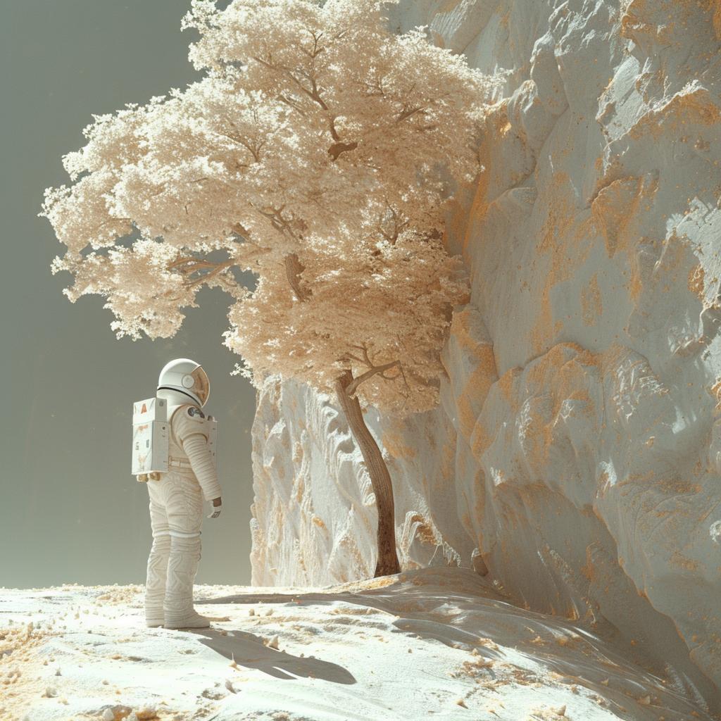 virtual  Mars  dreamy  infrared  astronaut  tree  desert  nature  surreal  landscape 1017208