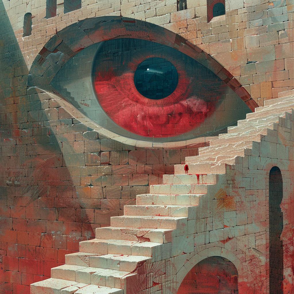 eye  wall  stairs  painting  introspective  spiritual  occult  art  rich  technicolor 974747