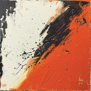 encaustic  paint  palette-knife  impasto  abstract  orange  black  white  artwork  colorful 1066243