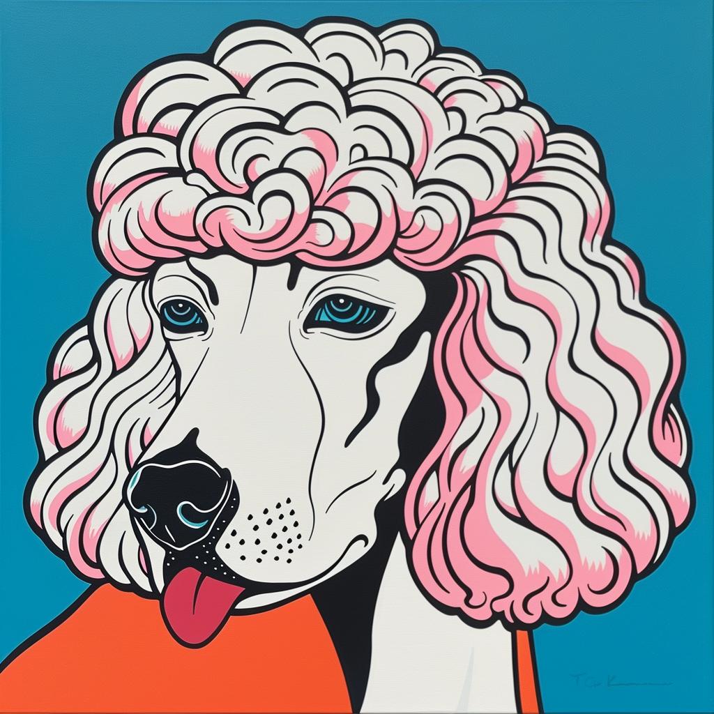 poodle  dog  painting  whimsical  colorful  cute  animal  pet  hair  pink 973431